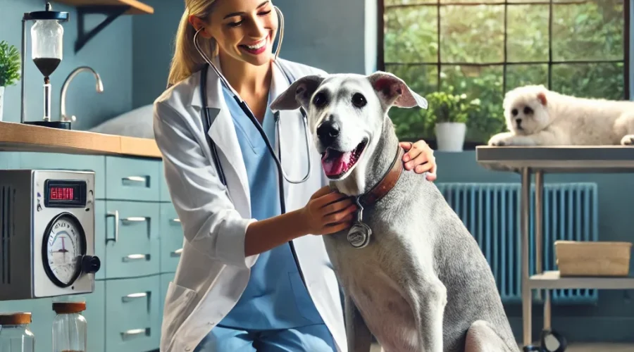 DALL·E 2024-09-04 16.44.06 - Create a highly realistic image for a blog post about caring for the health of senior dogs and cats. The image should depict a serene and supportive v